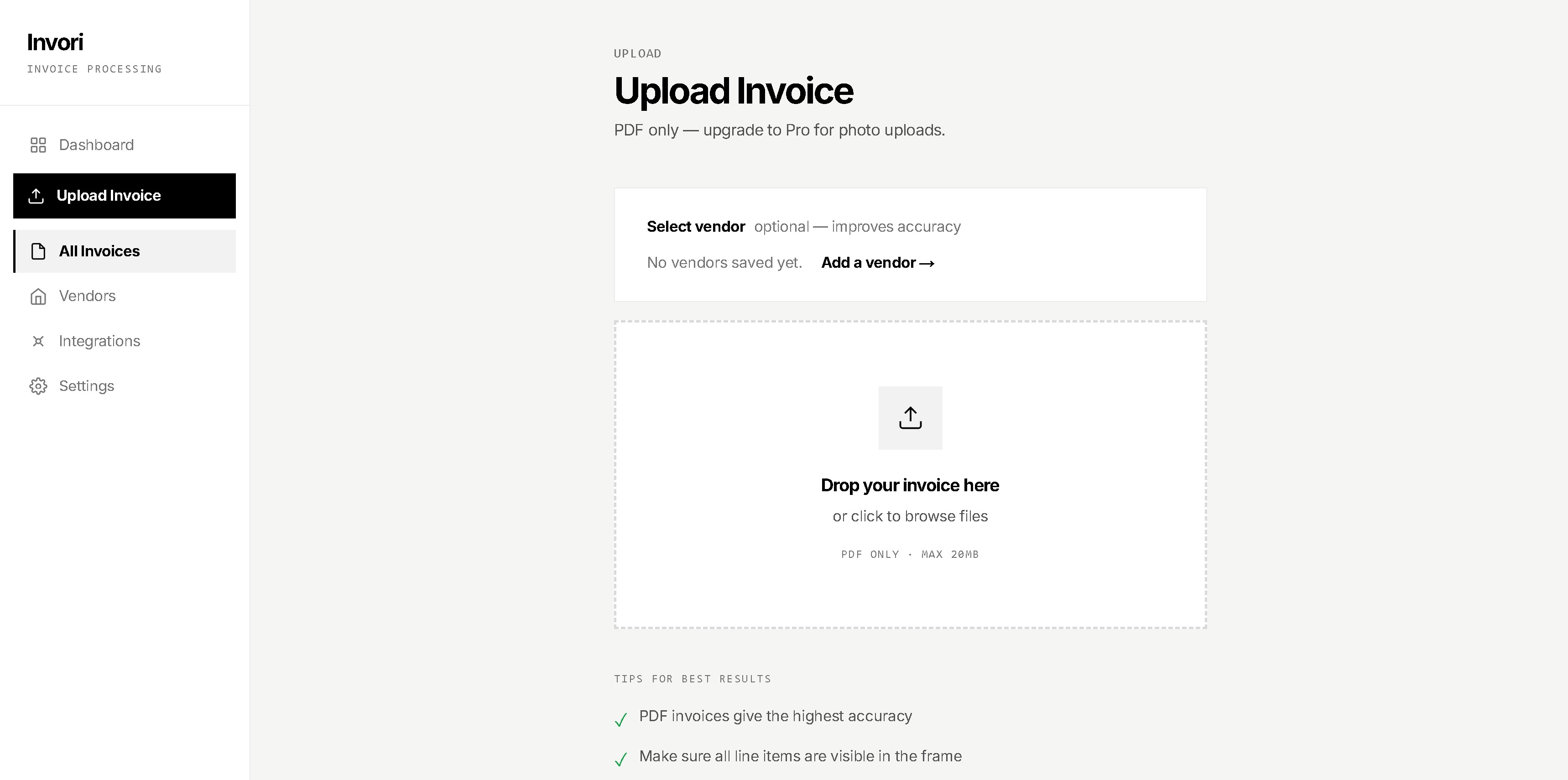 Drop your invoice
